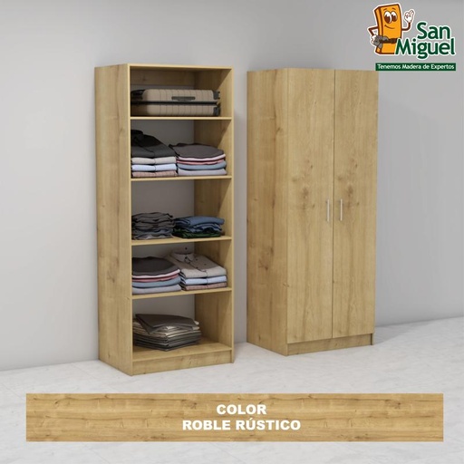 [CCCL-2405] DIY CLOSET 5 ENTREPAÑOS ANCHO 80  ROBLE RUSTICO