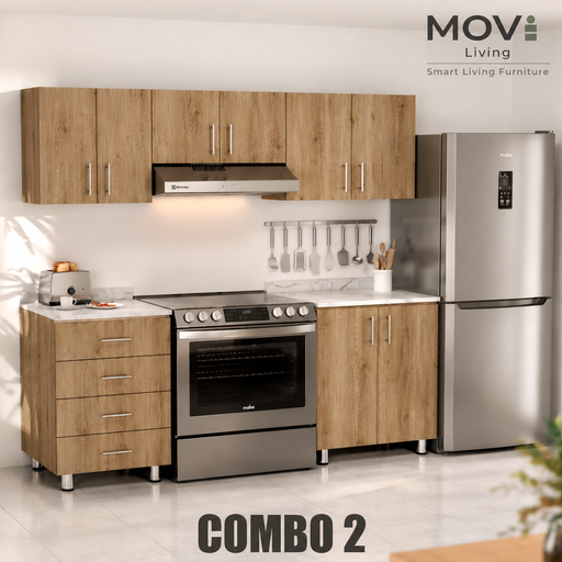 [CC-C20003] COMBO COCINA 2 5PZS ROBLE CAVA + TOP MARMARA