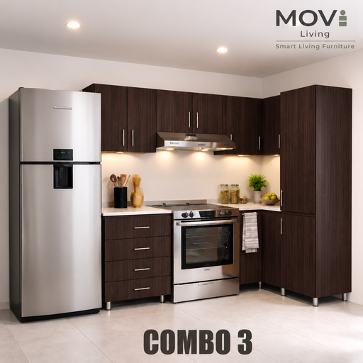 [CC-C30005] COMBO COCINA 3 8PZS WENGUE + TOP MARMARA