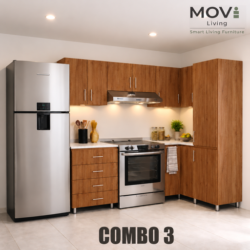 [CC-C30006] COMBO COCINA 3 8PZS CARAMEL + TOP MARMARA